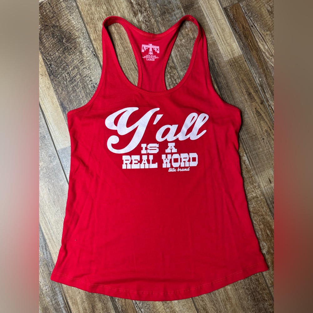 LHTX Red Graphic Tank Top - Large - NWOT
